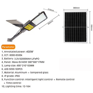 Lampadaires solaires LED en aluminium à haute luminosité, étanches IP66, pour extérieur, avec télécommande, alimentation par batterie, éclairage routier, haute performance CE RoHS - Product Image 6