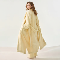 Peignoir pour femme Anzhiban, grande taille, en polaire moelleuse, thermique, col en V, manches longues, élégant, minimaliste, personnalisé, pour la maison