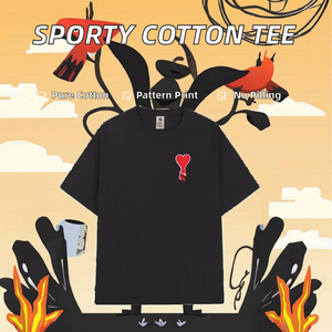 Camiseta de Verano 2025 para Hombre, Marca de Lujo, Estilo Casual Deportivo, Manga Corta, Tejida, 100% Algodón, con Estampado, Anti-Pilling - Product Image 2