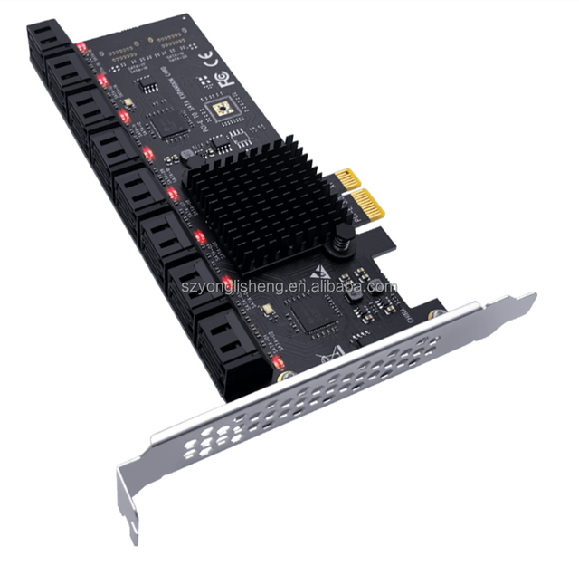 SATA PCIe Adapter 16 Port SATA III to PCI Express 3.0 X1 Controller Expansion Card ASM1064 JBM575 Chip Add On Cards