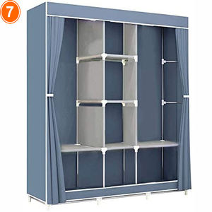 QIDA Large Cloth <strong>Wardrobe</strong> Cabinet Fabric Portable <strong>Canvas</strong> Modern Bedroom Sliding Closet <strong>Wardrobe</strong> - Product Image 3