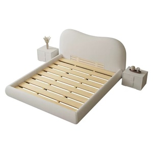 Tempat Tidur <span class=keywords><strong>Platform</strong></span> Kayu Solid Putih Mewah Gaya Nordik Modern Ukuran Queen Tempat Tidur Sederhana dan Nyaman dengan Garansi 3 Tahun untuk Penggunaan di Rumah atau Hotel - Product Image 5