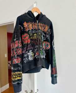 Sweat à capuche surdimensionné en éponge française délavée à l'acide pour hommes Impression DTG du fabricant personnalisée Full Sun Faded Cropped Solid - Product Image 4