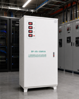 Stabilisateur de tension triphasé 120 kVA 380 V à bobine en cuivre pur, conditionneur de puissance automatique à noyau en fer épais pour projets intensifs