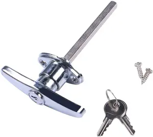 Garasi Gudang Pintu Geser Tahan Api Koridor Pintu Kabinet T Handle Lock Universal Pintu Garasi Keyed T-Handle Lock Kit dengan 2 Kunci