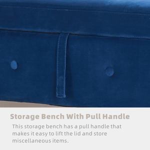 Banc de rangement moderne et durable en velours avec accoudoirs pour chambre à coucher, tabouret et pouf pour la maison - Product Image 3