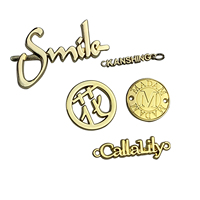 Étiquettes métalliques personnalisées en relief avec logo de marque doré pour sacs à main, vente en gros