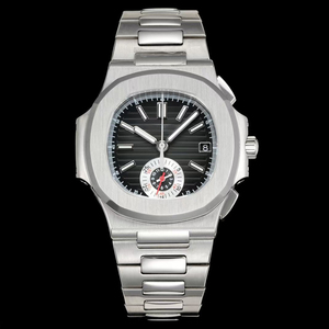 Top-grade PP 5980 stainless steel black dial <strong>chronograph</strong> <strong>automatic</strong> mechanical men's collectible wristwatch - Product Image 1