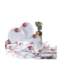 Nouvel ensemble de vaisselle en porcelaine de Chine personnalisée avec décalcomanie, 60 pièces, ensemble de vaisselle en porcelaine, ensemble de vaisselle de dîner