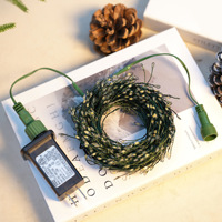 LED Feuerwerkslichterkette Warmweiß Weihnachtsbaum-Lichterkette mit Fernbedienung Innen-Feiertagsdekoration