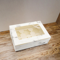 Dossier en carton kraft avec fenêtre et insert, impression gaufrée, matériaux recyclés pour le stockage de cupcakes et de conserves