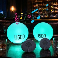 Lampe LED musicale d'extérieur, boule lumineuse audio, logo personnalisé pour patio, bord de piscine, restaurant, fête