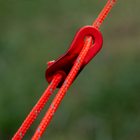 Tendeur de corde de tente en alliage d'aluminium, double trou, boucle de corde multicolore, ajusteur de corde de guyline, attache de serrage pour le camping