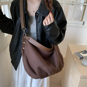Sac fourre-tout en toile grande capacité pour femme, style coréen, design original et décontracté, sac à bandoulière haut de gamme pour le quotidien - Product Image 2