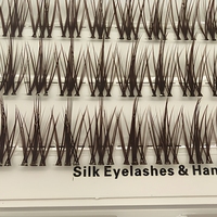 Cils en soie faits à la main movpupil, bande complète, aspect naturel, faux cils, bande transparente invisible