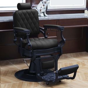 Heavy Duty Vintage Salon Barber <b>Chair</b> 200kg Integrated Die-Casting Frame 180° <b>Recline</b> One-Stop Salon Furniture for Salon Setup - Product Image 1