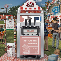 Nouvelle machine à glace molle en acier inoxydable de qualité alimentaire 1200W, deux saveurs pour lait, noix, yaourt, fruits, gelato - Offre Flash