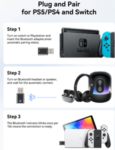 Adaptador de Audio Inalámbrico USB Ble BT 5.3 ATS2851, Receptor para Juegos de PS4/PS5/Switch - Product Image 2
