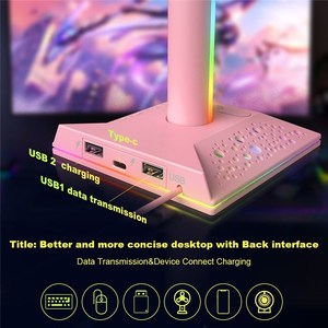 PIWIJOY-<span class=keywords><strong>Support</strong></span> pour <span class=keywords><strong>casque</strong></span> <span class=keywords><strong>de</strong></span> jeu RVB EB05 avec 2 ports USB, <span class=keywords><strong>support</strong></span> pour <span class=keywords><strong>casque</strong></span> avec 10 modes d'éclairage pour les joueurs, accessoires pour écouteurs PC - Product Image 4