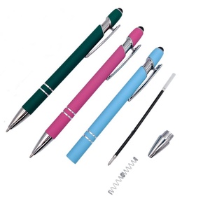 ปากกาสไตลัสแบบสัมผัสหน้าจอ ยางนุ่ม สีสันสดใส เปลี่ยนไส้ได้ ของขวัญธุรกิจส่วนตัว ปากกาลูกลื่นโลหะ สำหรับใช้ในงานส่งเสริมการขาย - Product Image 4