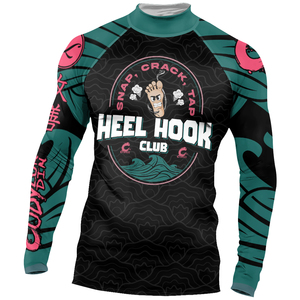 Custom Men's Plus Size UPF 50+ Long Sleeve Rash Guard Shirt Compression Surfing <strong>Swimwear</strong> for MMA BJJ Jiu Jitsu Gym Top - Product Image 4