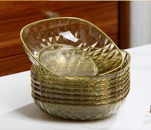 Plats transparents haut de gamme de luxe légers pour cracher des os Porte-vaisselle de qualité alimentaire <span class=keywords><strong>Service</strong></span> de vaisselle domestique - Product Image 6