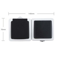 Interruptores de Pared Eléctricos Europeos Resistentes a la Intemperie con Clasificación IP54, Material ABS de Alta Calidad, Serie GT con Contactos de Latón