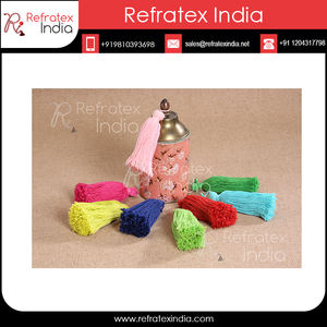 Pompon en coton fait à la main pour porte-clés à vendre, fournisseur et fabrication en vrac par réfractex inde fabriqué en inde pour le meilleur choix - Product Image 4