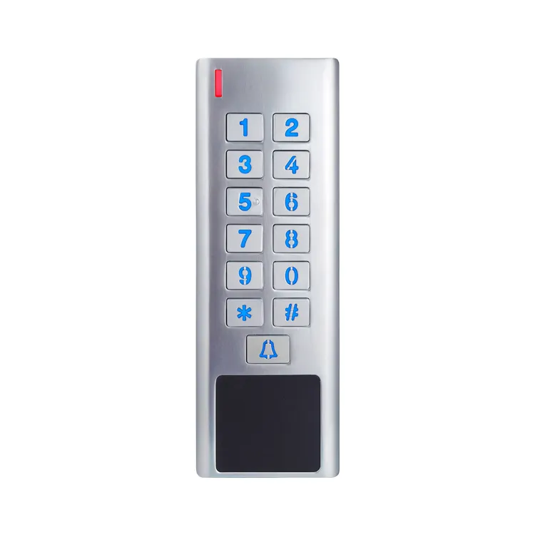 Controlador de acceso de puerta independiente, 2000 usuarios, teclado de retroiluminación de Metal, RFID125KHz, con Wiegand, 26 salidas, se puede usar como lector