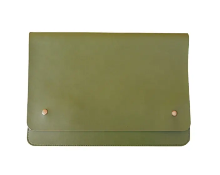 OEM LOGO Light weight 13.3" Pu tablet laptop sleeve bag leather portfolio for apple notebook Pro 13& macbook air