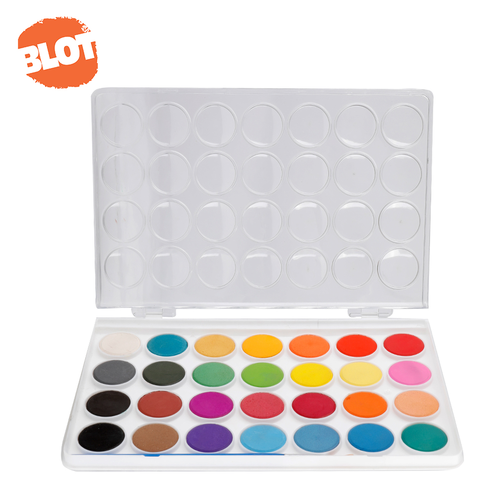 BLOT 12 16 28 36 цветов флуоресцентная Нетоксичная высокая нагрузка твердая Профессиональная Детская Акварельная краска набор тортов