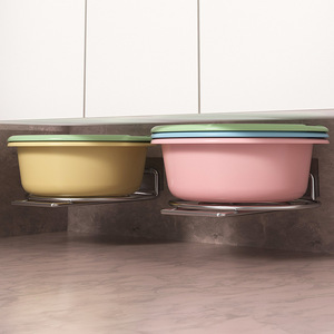 Étagère de rangement sous évier en acier inoxydable, sans perçage, pour ustensiles de cuisine - Product Image 1