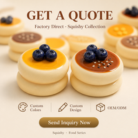 Jouet Squishy Soufflé Pancake en TPR à Remontée Lente, Balle Anti-Stress à Presser, Fidget Moelleux en Forme de Dessert pour Adultes et Adolescents, Cadeau