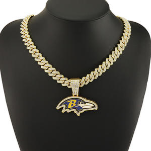 Groothandel Nieuwe Mode Hiphop Hanger Charmes Sport Baltimore <span class=keywords><strong>Ravens</strong></span> Strass Bengelen Charmes Voor Ketting - Product Image 3