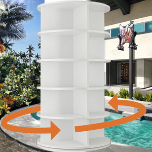 Misura su misura 5-Tier carosello di plastica <span class=keywords><strong>360</strong></span> gradi cremagliera rotante torre scarpiera con 5 scarpiere rotanti - Product Image 3