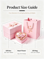 Boîtes à bijoux sphériques à double porte en gros d'usine, boîtes cadeaux pour fleurs préservées, boîtes à fleurs séchées, boîtes cadeaux de luxe