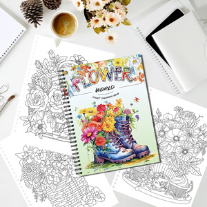 สมุดระบายสีสำหรับเด็ก ลายสัตว์และดอกไม้ สมุดวาดเขียนสำหรับเด็ก - Product Image 2