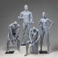 Maniquí Deportivo Musculoso de Fibra de Vidrio con Pose Dinámica, Maniquí Atlético de Cuerpo Completo para Exhibición de Ropa Deportiva