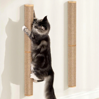 Penggaruk Kucing Kayu Solid untuk Dinding Dalam Ruangan & Tiang Garuk Mainan Hewan Peliharaan untuk Hiburan Gaya Sederhana Semua Musim