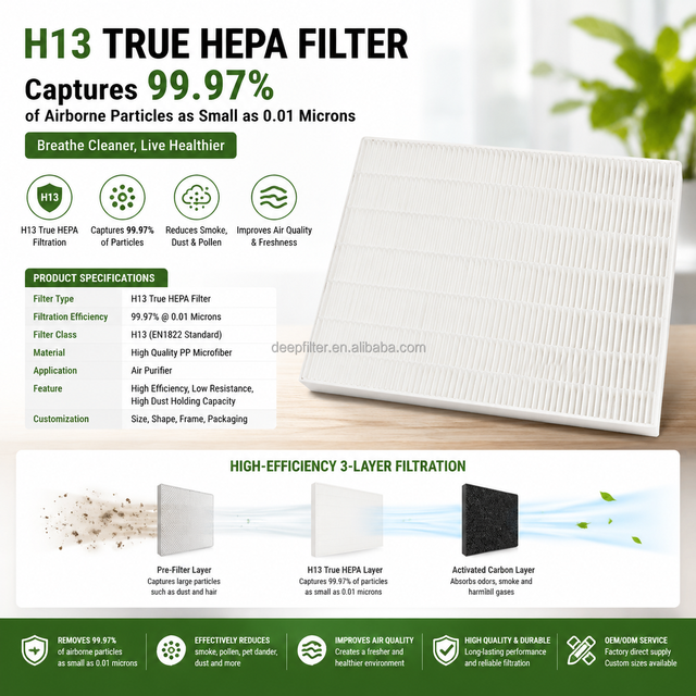 Customized Frameless HEPA Replacement Filter Compatible with Various Air Purifier Brands