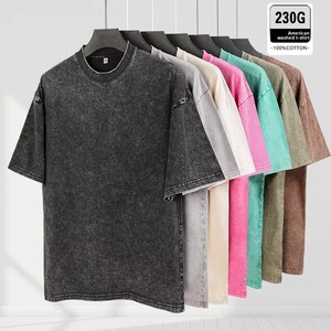 Camiseta Oversize de Algodón Puro con Lavado Enzimático Más Vendida para Hombre, Hombros Caídos, Lisa, para Impresión Personalizada - Product Image 1