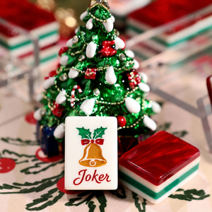 Jeu de Mahjong américain Ruby Christmas, 160 pièces, tuiles en acrylique à 4 couches, design festif peint à la main, fabricant de tuiles de Mahjong personnalisées - Product Image 4