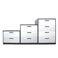 Armoire de classement large en métal pour bureau à domicile, meuble de rangement en acier à tiroirs latéraux suspendus avec serrure