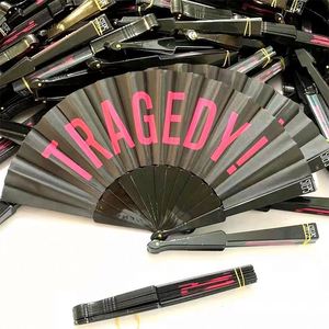 QM Personalized Customized Logo Printing Satin <b>Hand</b> <b>Fan</b> Clack Foldable Plastic <b>Hand</b> <b>Fan</b> - Product Image 5