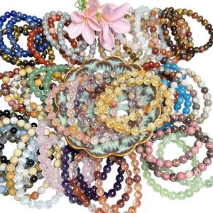 Pulseras <span class=keywords><strong>de</strong></span> Cuentas <span class=keywords><strong>de</strong></span> Cristal Natural <span class=keywords><strong>de</strong></span> 8mm, Pulseras Elásticas <span class=keywords><strong>de</strong></span> Piedras Preciosas Curativas para Mujeres y Hombres, Joyería al por Mayor - Product Image 2