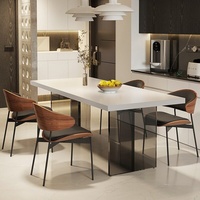 Italienischer Minimalistischer Stil Acrylplatte Hängender Esstisch Familien High-End Rechteckig Modernes Heim-Design 2024 Neuer Stil