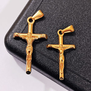 Colgante de Cruz de acero inoxidable para hombre, joyería fina, collar religioso de Jesús, colgante personalizado de Cruz de hiphops - Product Image 2