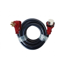 Kırmızı 30FT NEMA 14-50P - SS2-50R, 50 Amper Önceden Delikli Jeneratör Kablosu 250V, ETL Onaylı