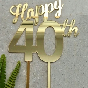 Happy 18th 21st <strong>40th</strong> 50th 60th Acrylic <strong>Cake</strong> <strong>Topper</strong> for Birthday Graduation Thanksgiving Valentine's Day <strong>Cake</strong> Decorating Supplies - Product Image 3