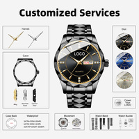 Montre personnalisée MOQ 50 pièces, montres de luxe avec logo personnalisé, cadran irrégulier, montre-bracelet classique pour homme, étanche, design unique